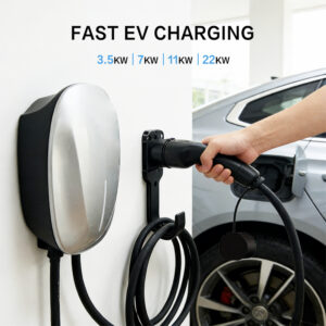 Fast EV Charger Type 2 Wallbox 7kW 11kW 22kW, Adjustable Current 6-32A, IP67 Waterproof Electric Vehicle Charging Station
